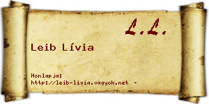 Leib Lívia névjegykártya
